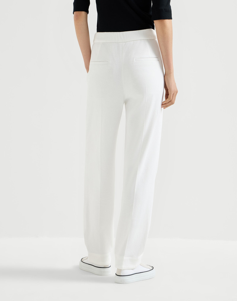 Techno cotton piqué sartorial baggy trousers 3