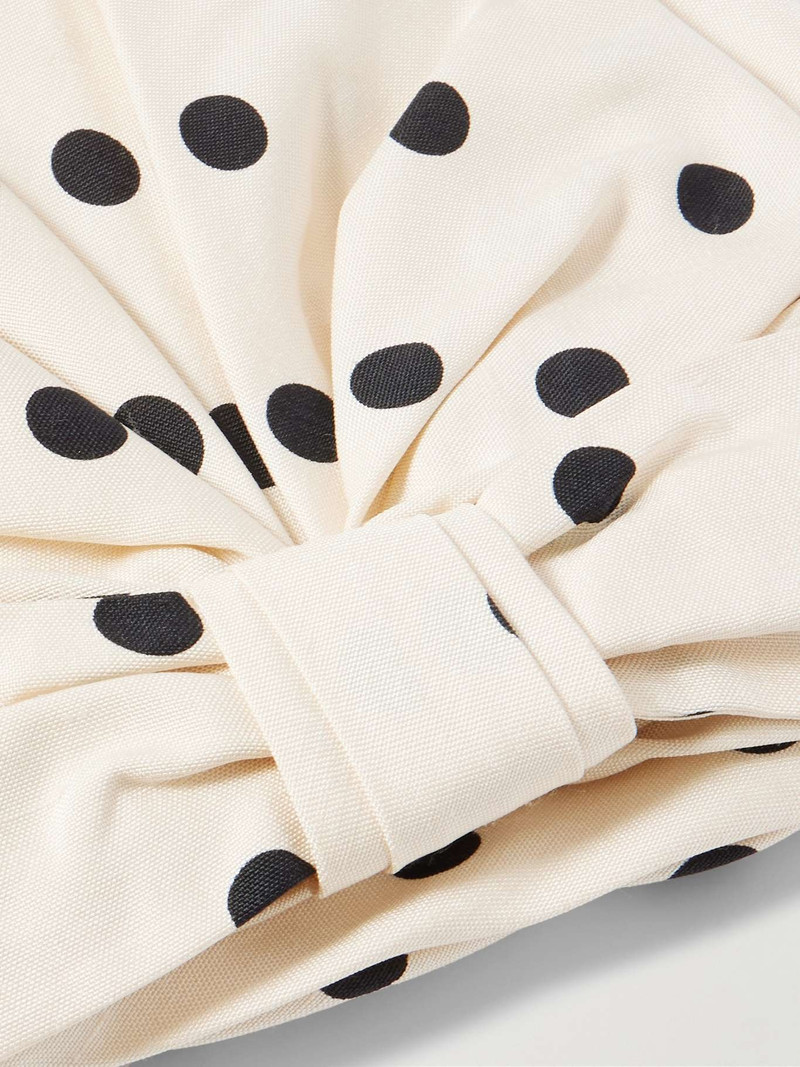 Polka-dot silk head scarf White 4