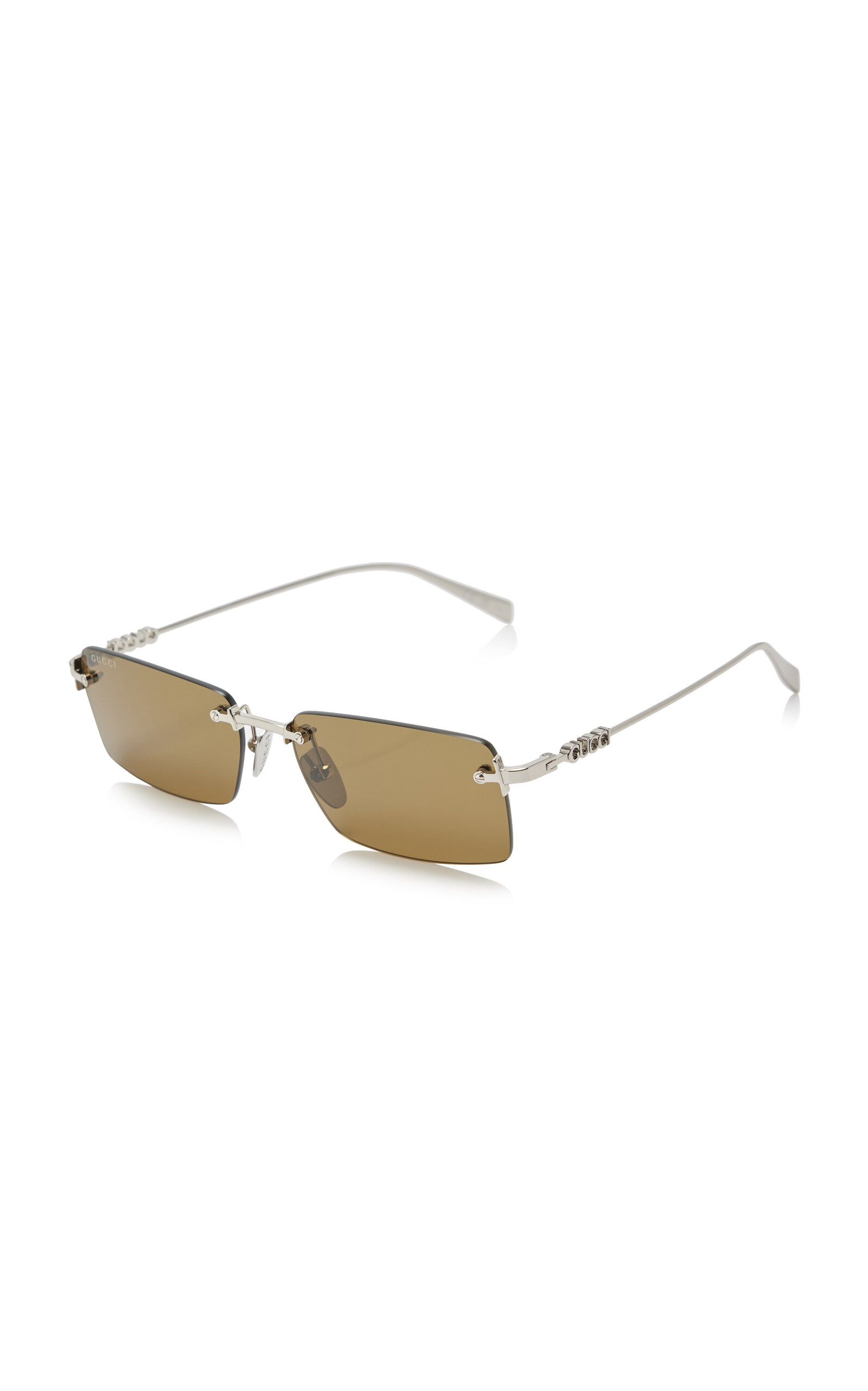 Square-Frame Metal Sunglasses brown - 3