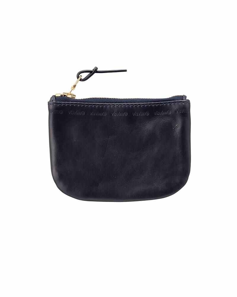 LEATHER WALLET NAVY - 1