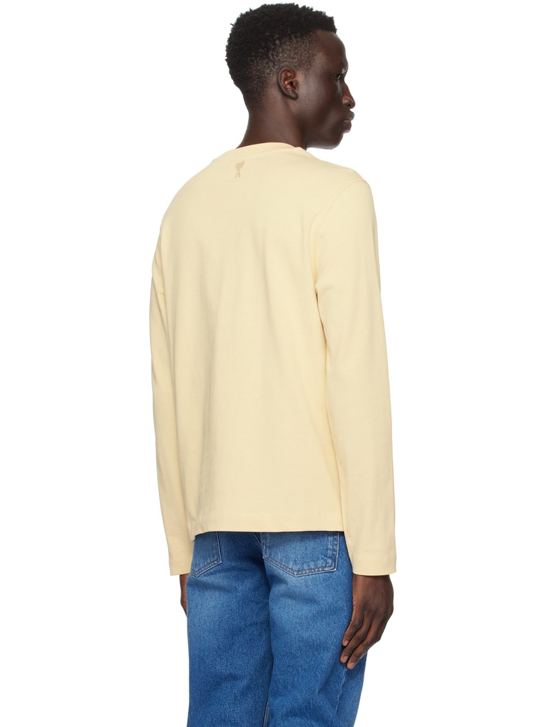Beige Bonded Long Sleeve T-Shirt - 3