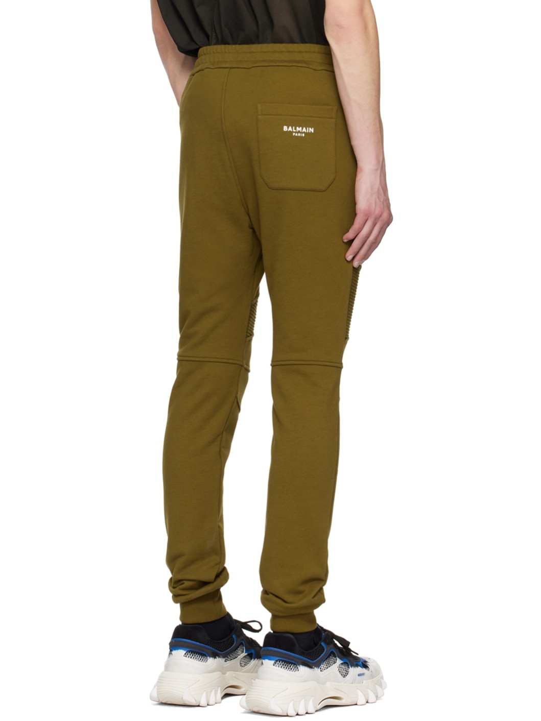 Khaki Paneled Lounge Pants - 3