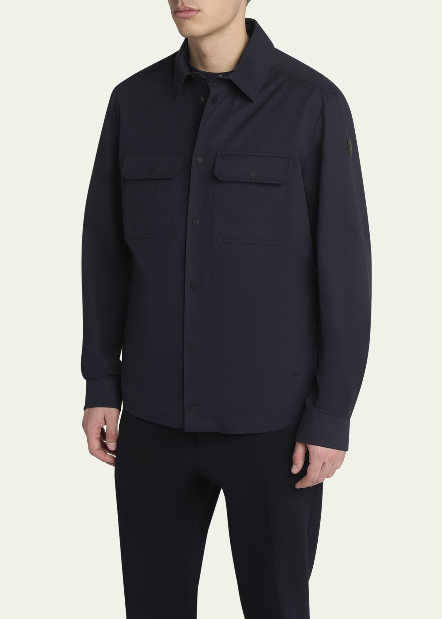 Men's Gabardine Snap-Front Overshirt - 4