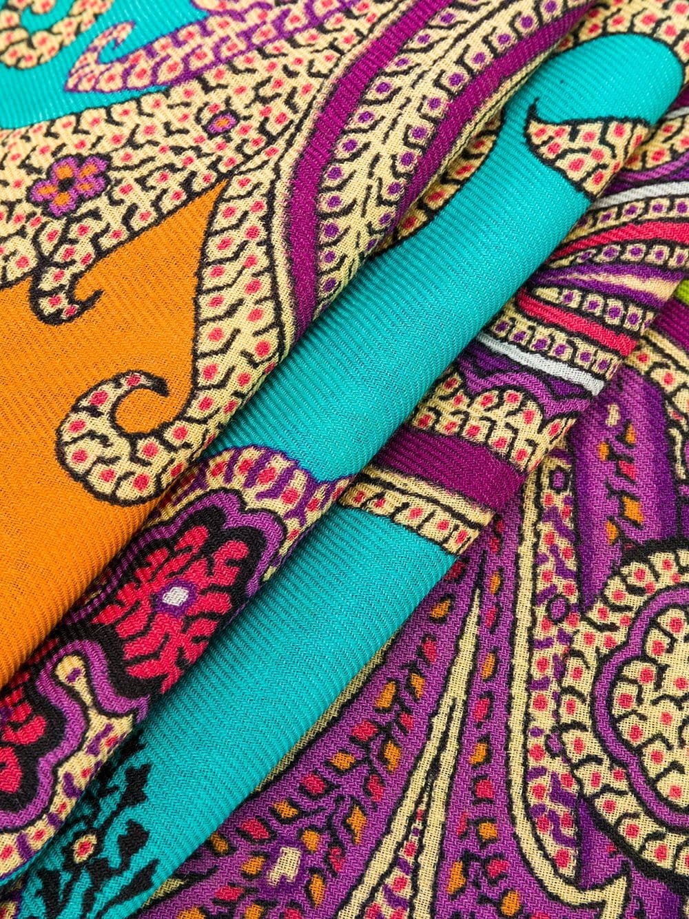 paisley print scarf - 3