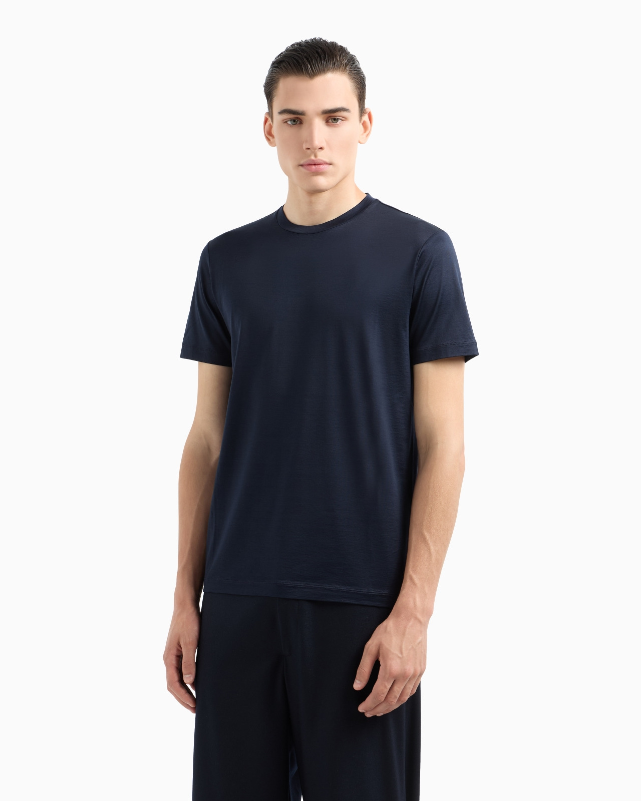 Plain-knit jersey T-shirt in a silk-and-cotton blend - 4