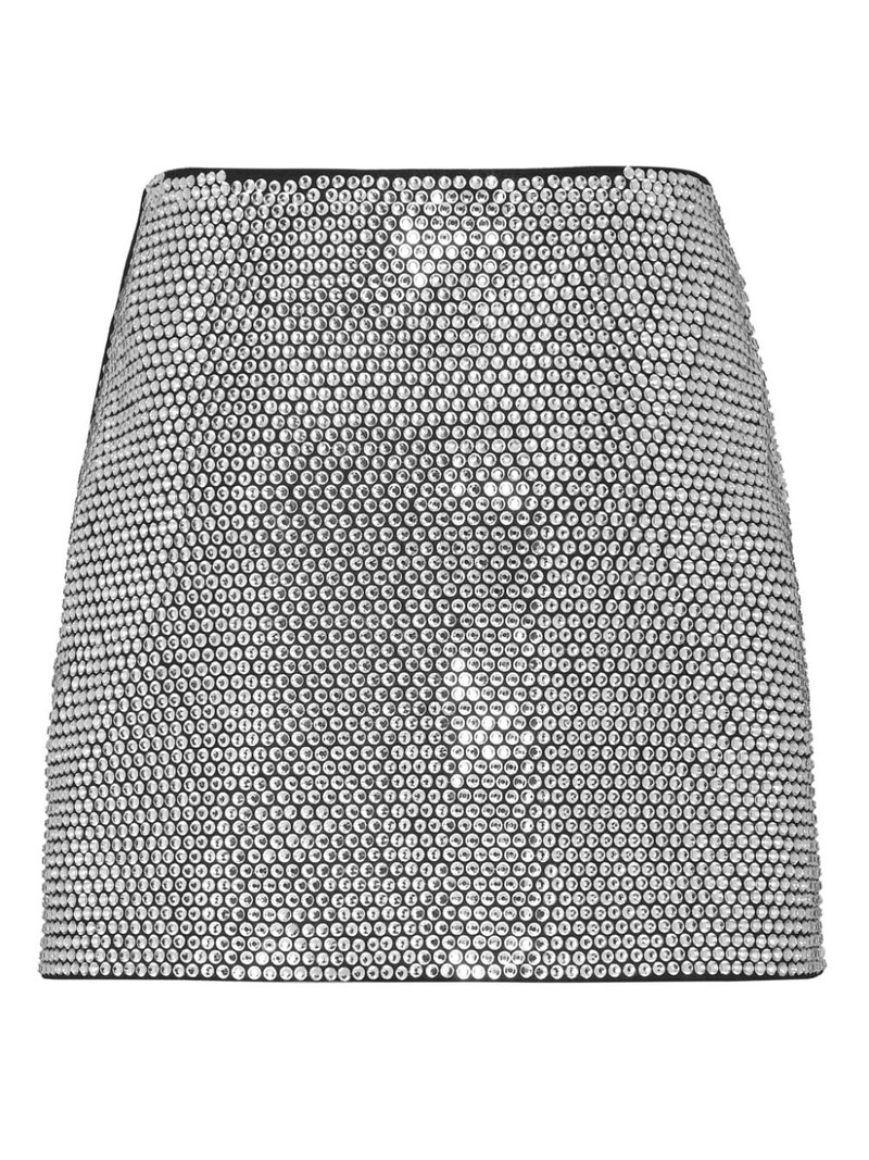 PHILIPP PLEIN crystal-embellished leather miniskirt outlook