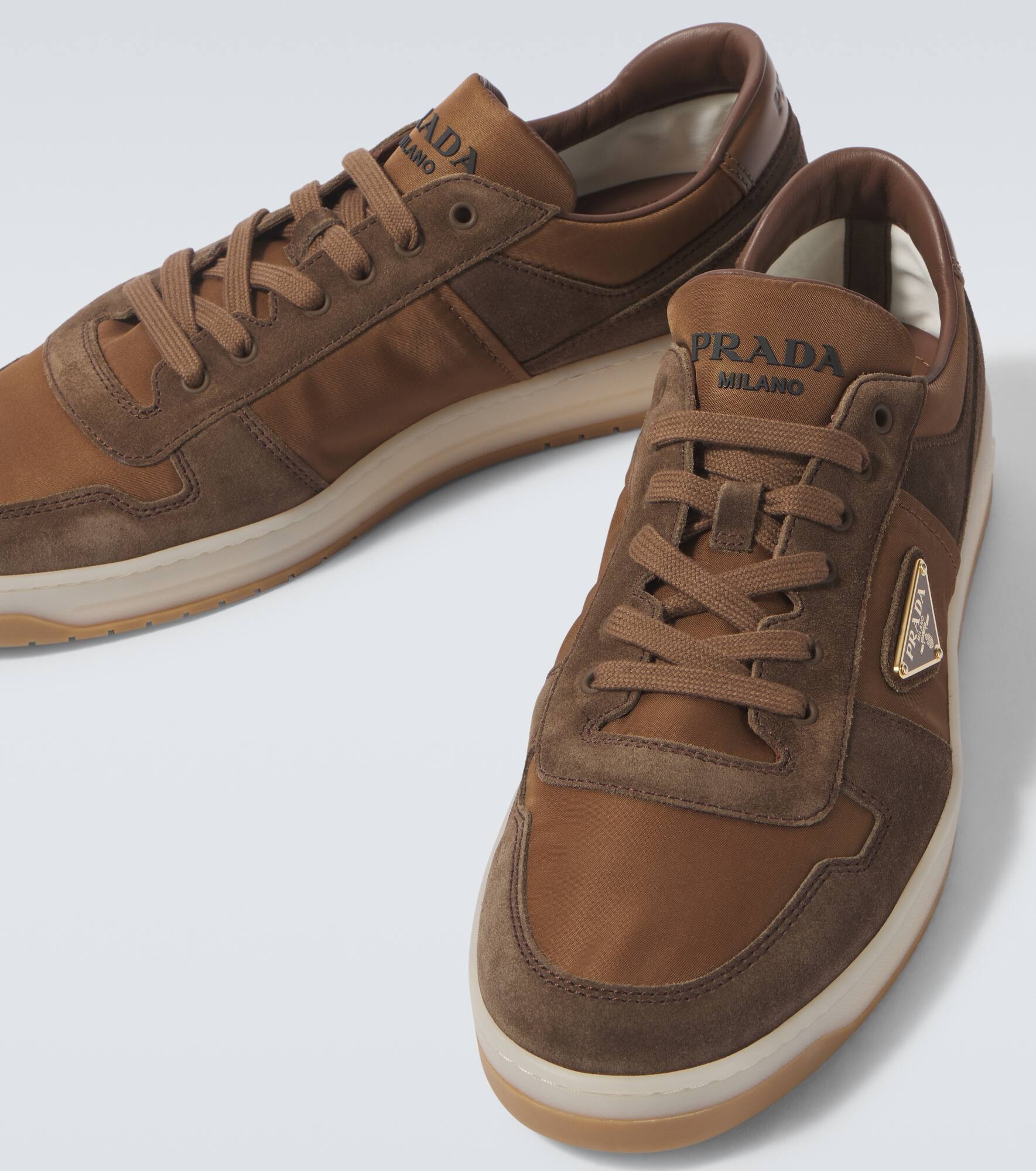Downtown suede-trimmed sneakers - 3