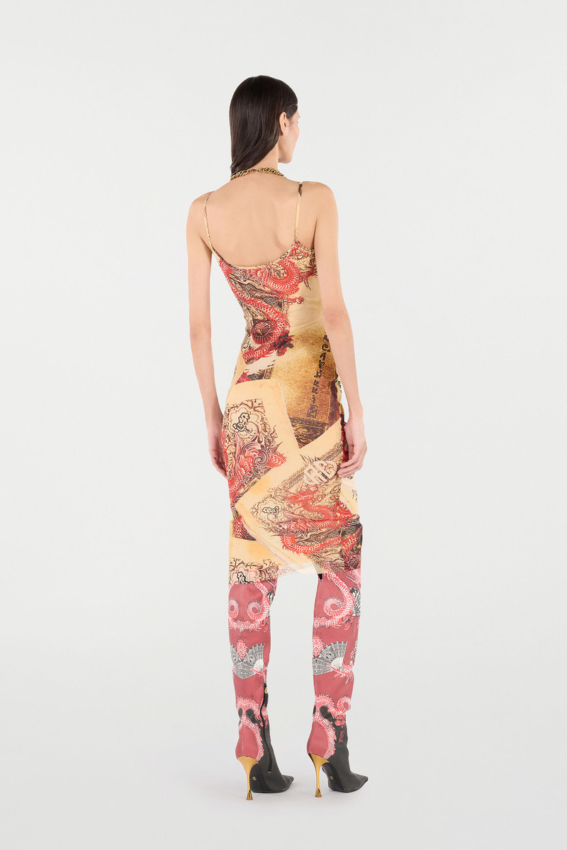 Bodycon Dress with Oriental Print 4