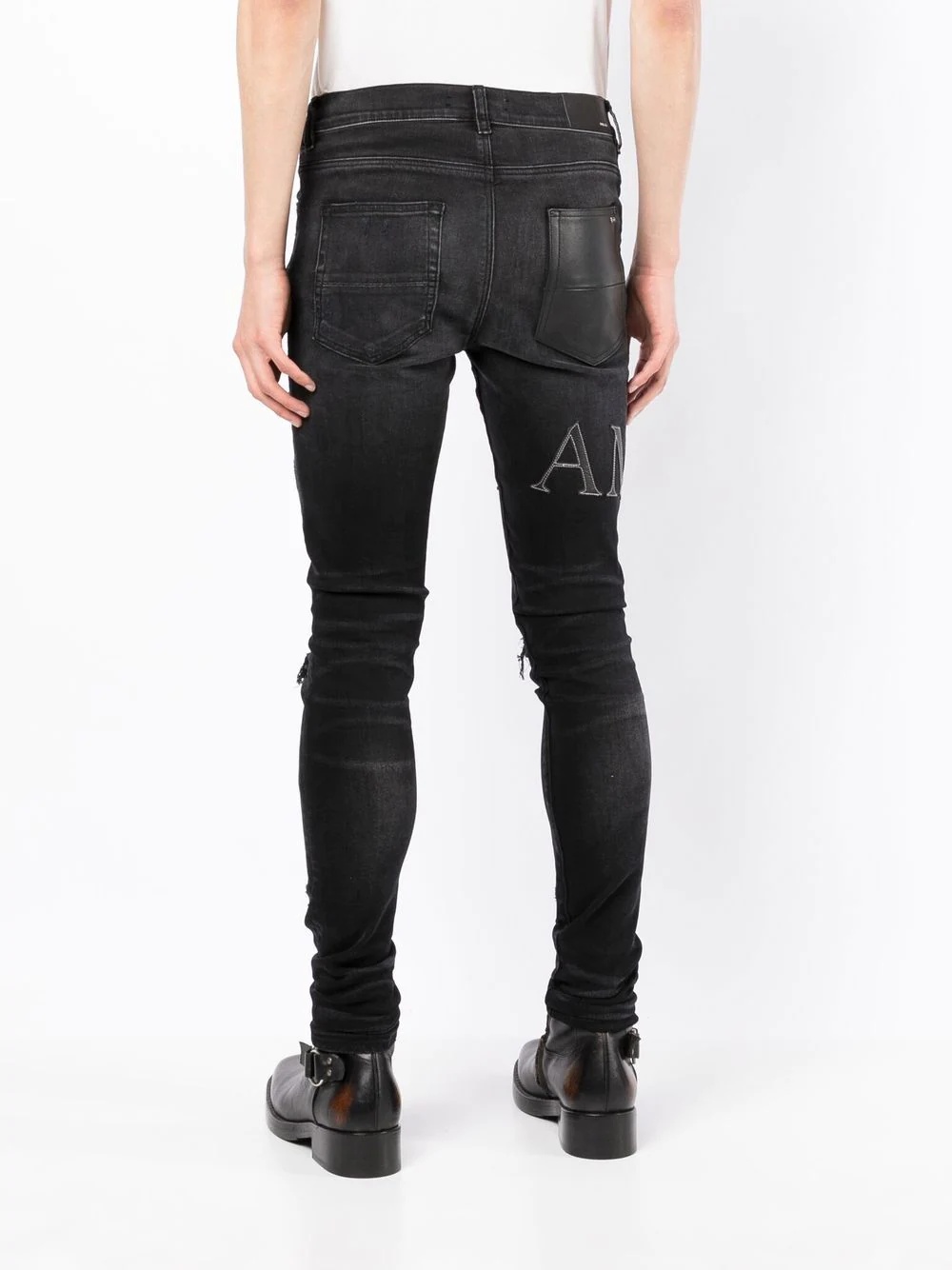 logo-patch slim-fit jeans - 4