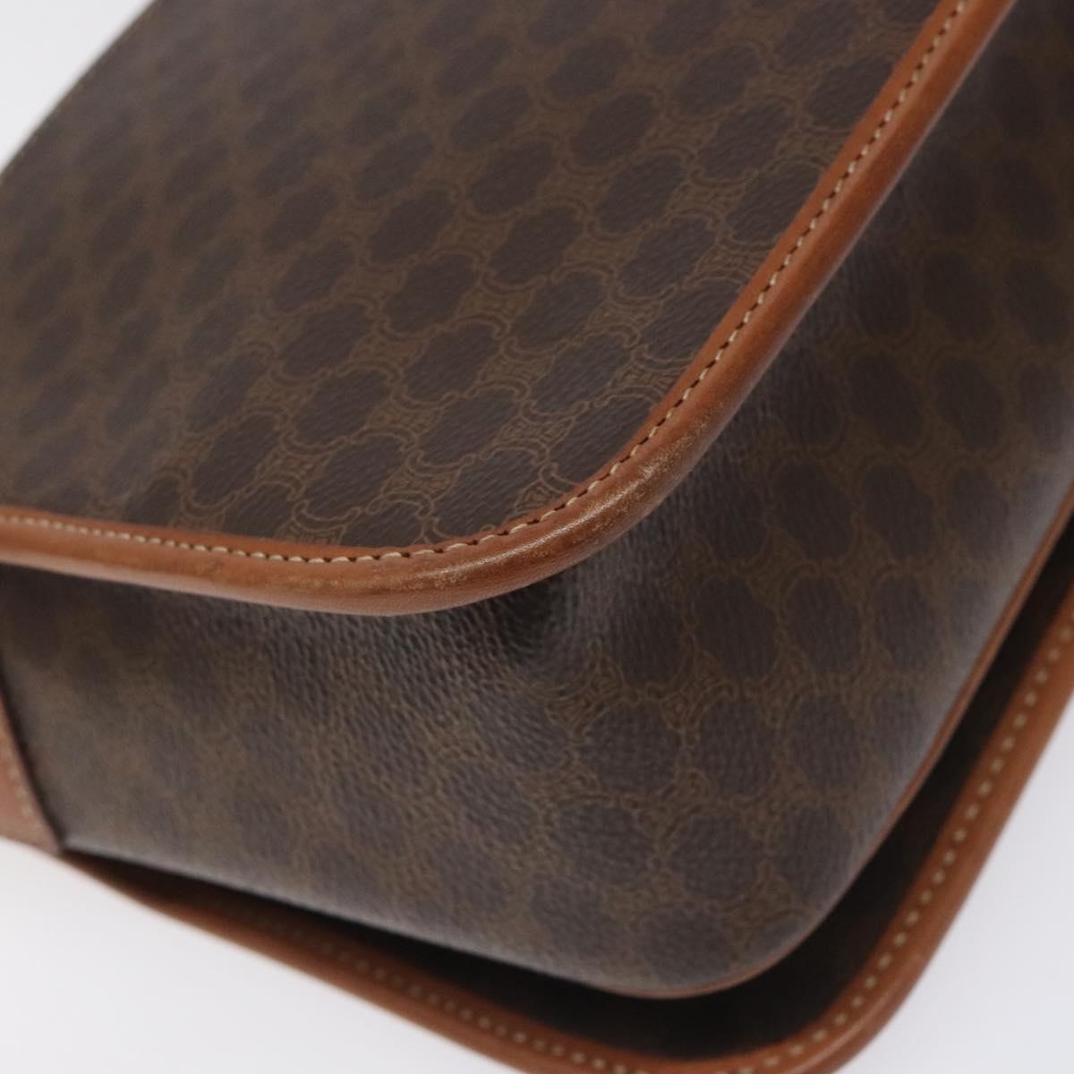 CELINE Macadam Canvas Shoulder Bag Pvc Leather Brown - 9