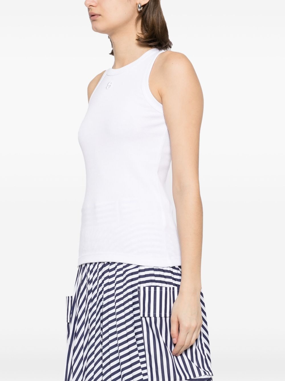 embroidered-logo tank top - 3