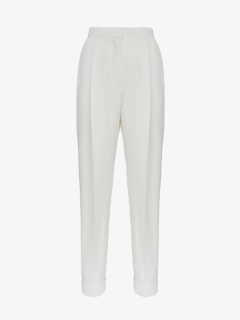Women's Slim Peg Trousers in Optic White - 1