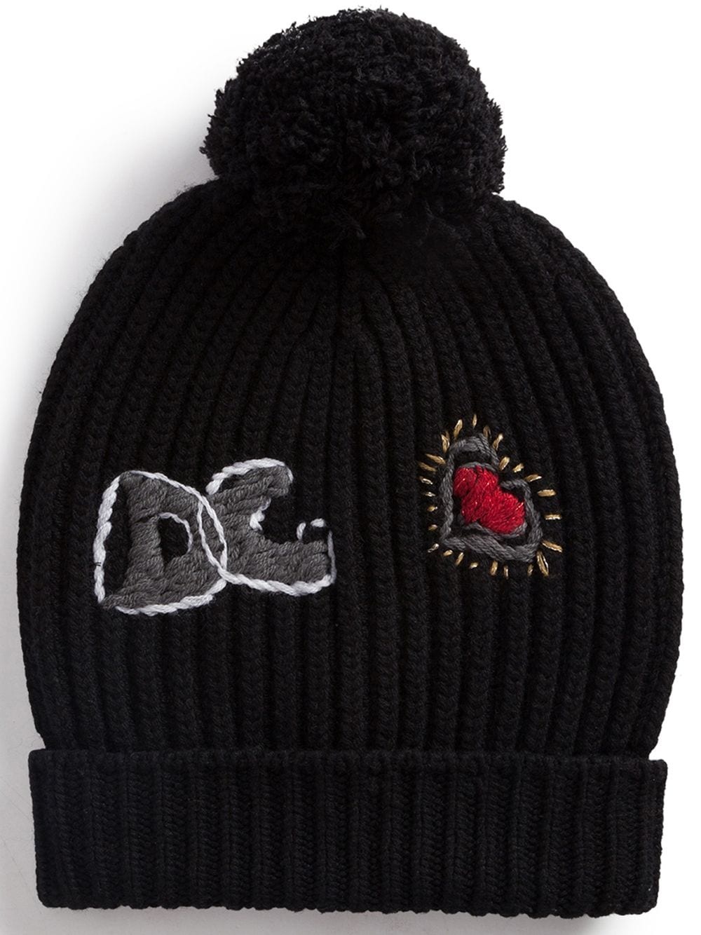 logo-embroidered ribbed-knit beanie hat - 1