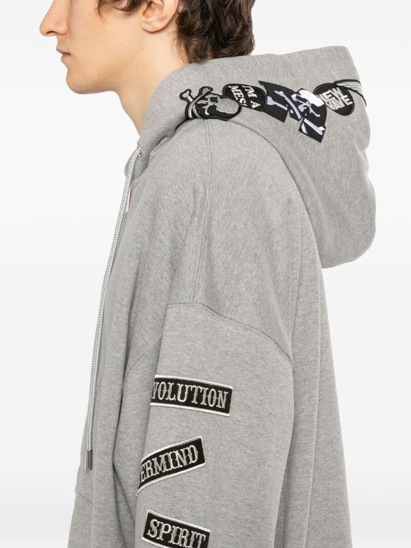 slogan-patch hoodie 5