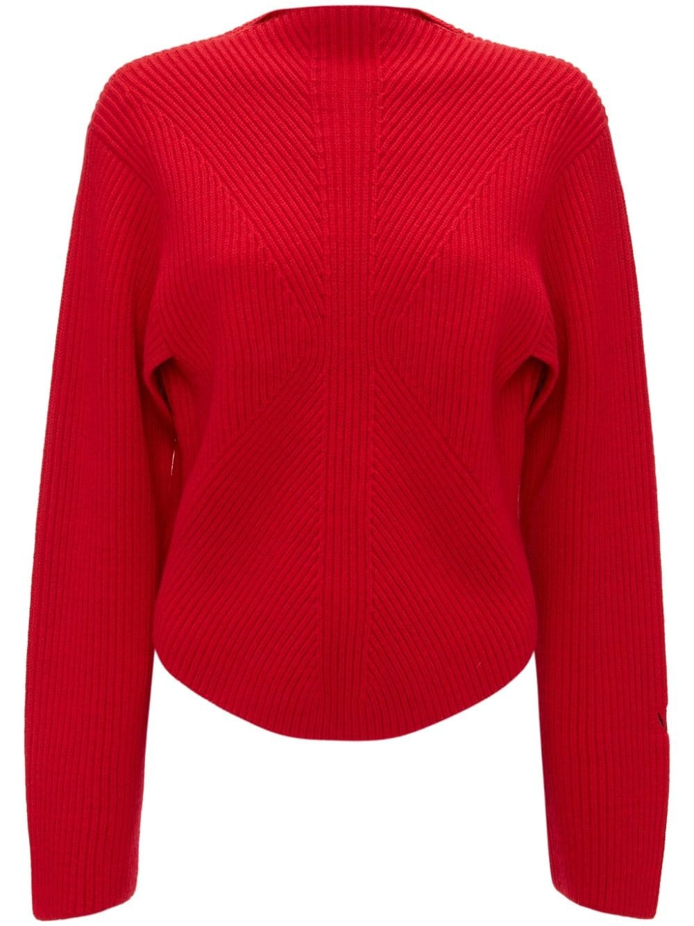 logo-embroidered wool-blend jumper - 1