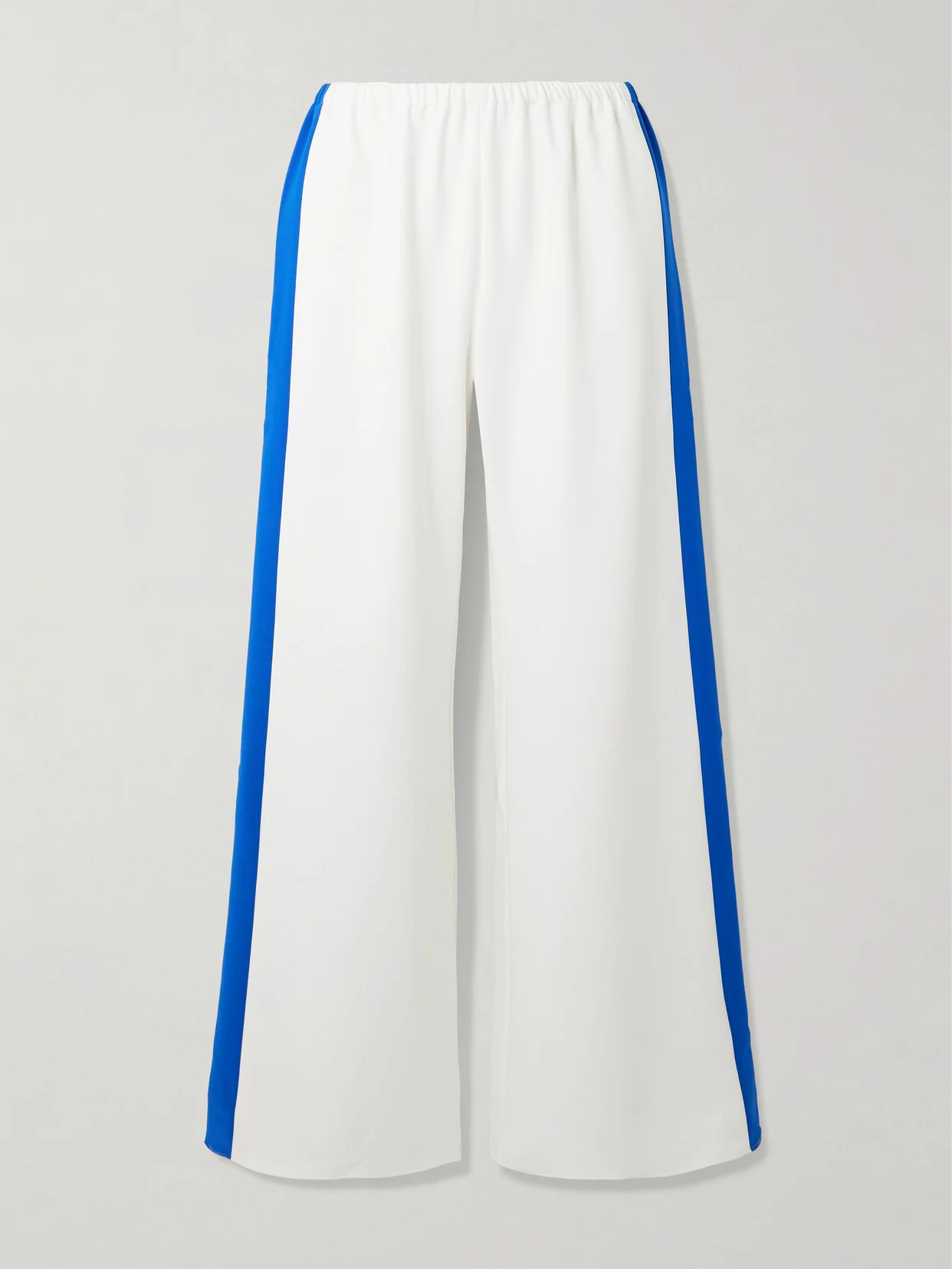 Colby Striped Stretch Recycled-crepe Wide-leg Pants - 1