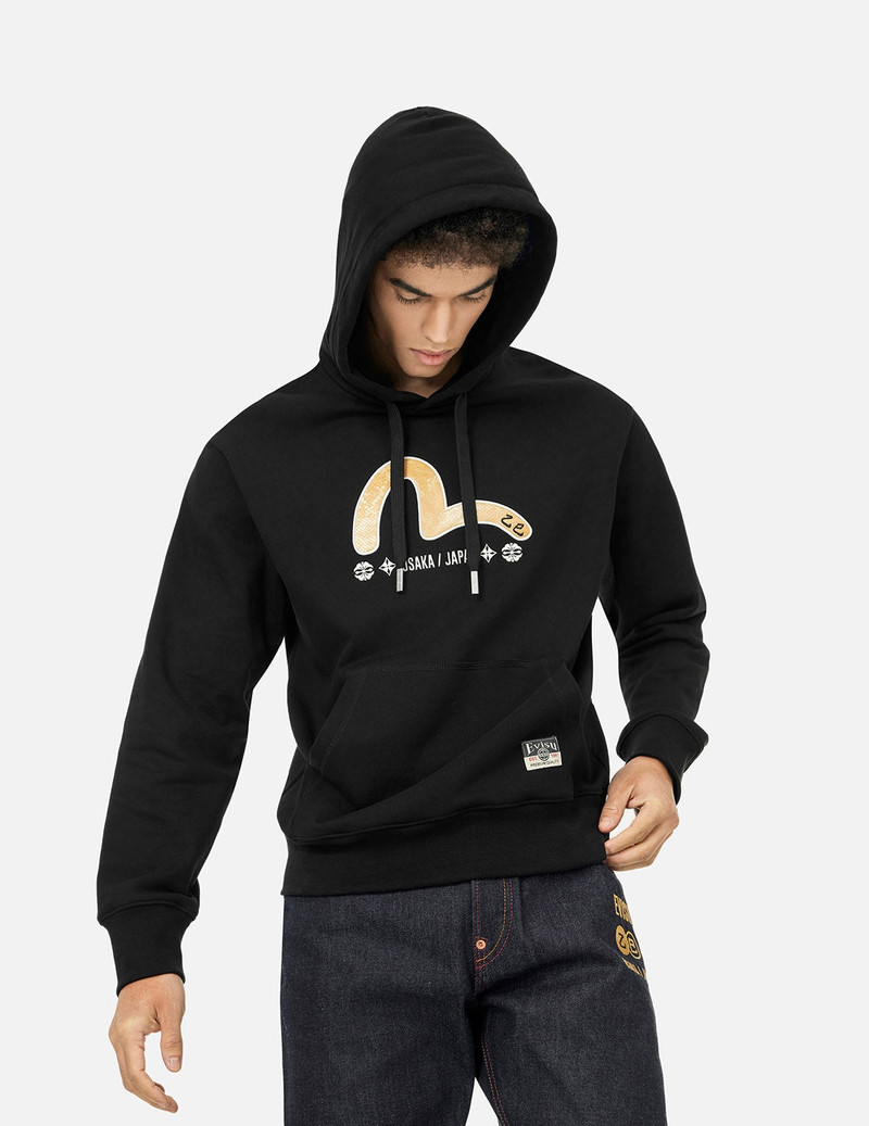 Soaring Snake and Dragon Print Relax Fit Hoodie 8