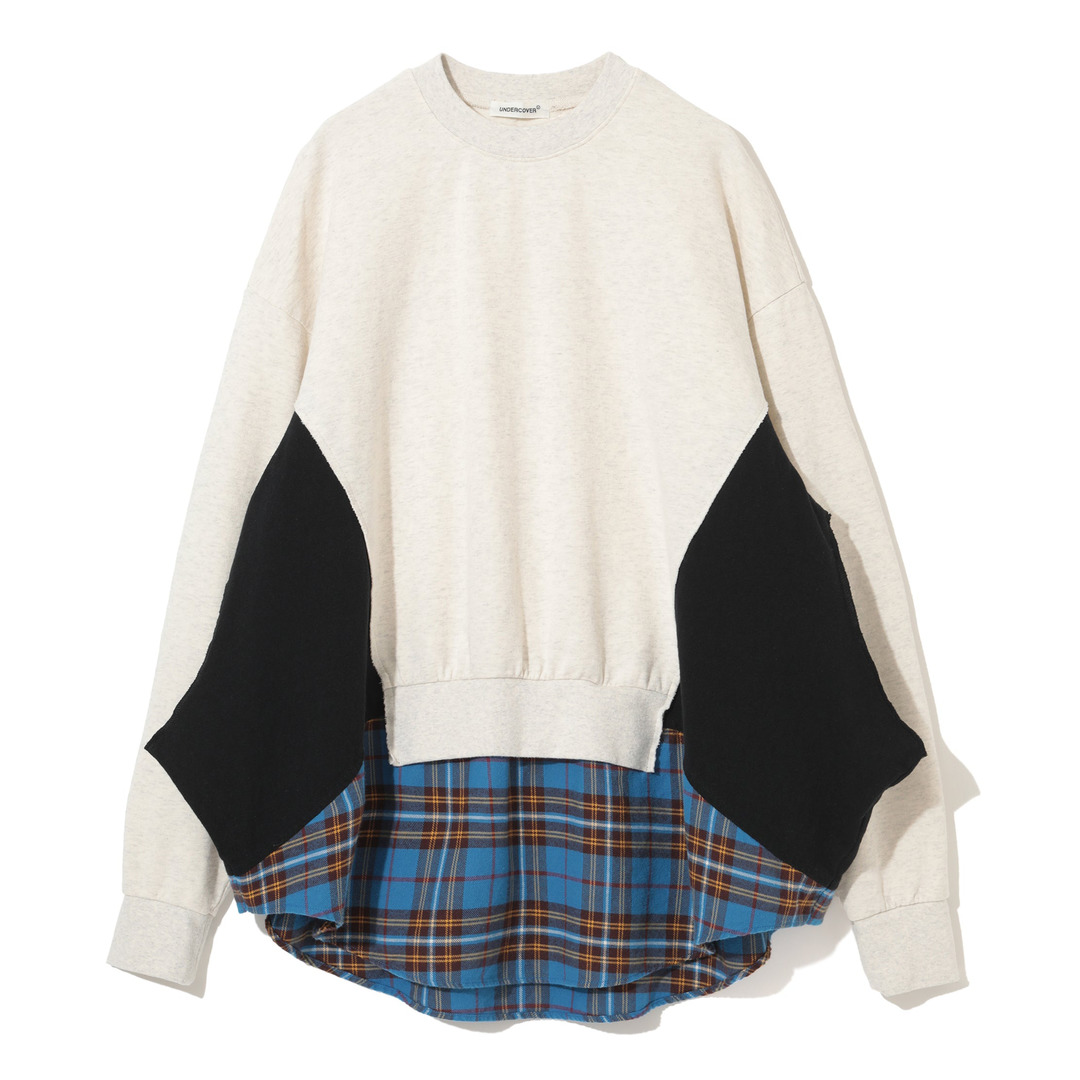 Cut And Sew Plaid Pullover - 1
