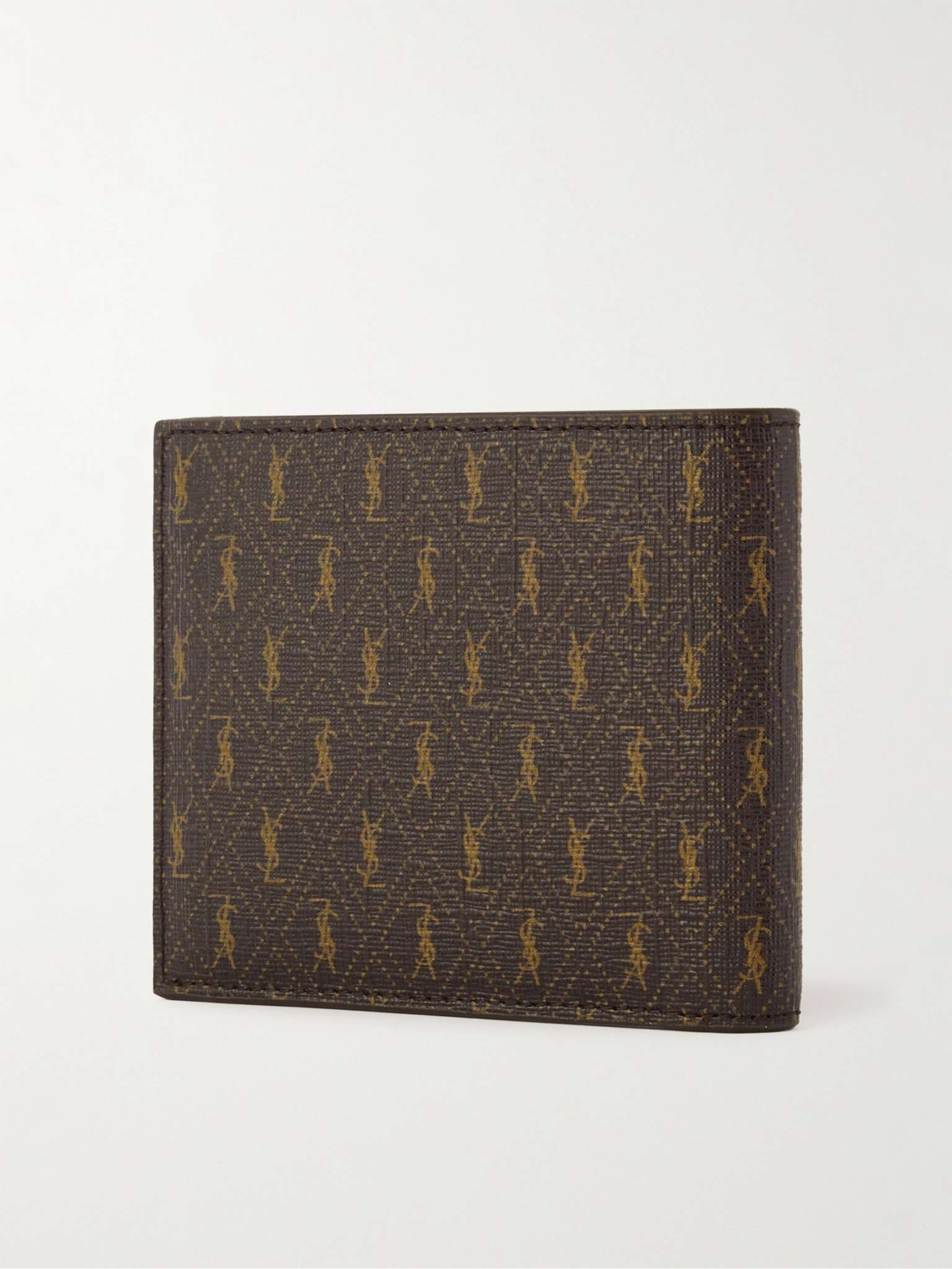 Leather-Trimmed Monogrammed Coated-Canvas Billfold Wallet - 3