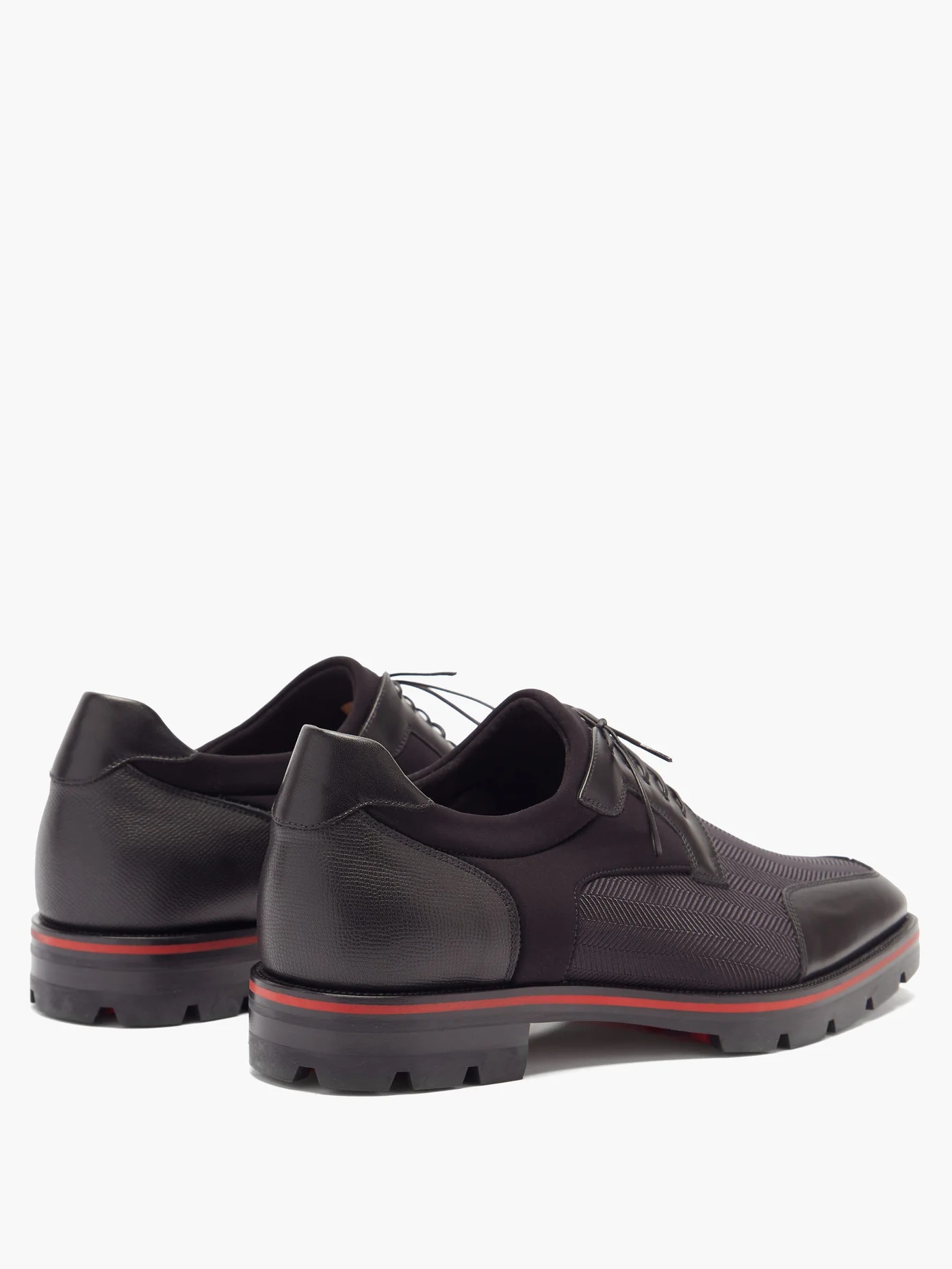 Simon leather-trimmed technical derby shoes - 4