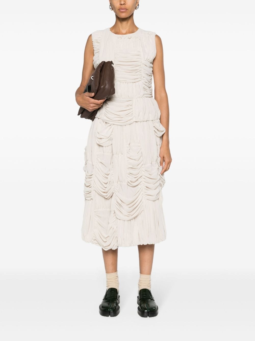 A-line ruched midi dress - 2