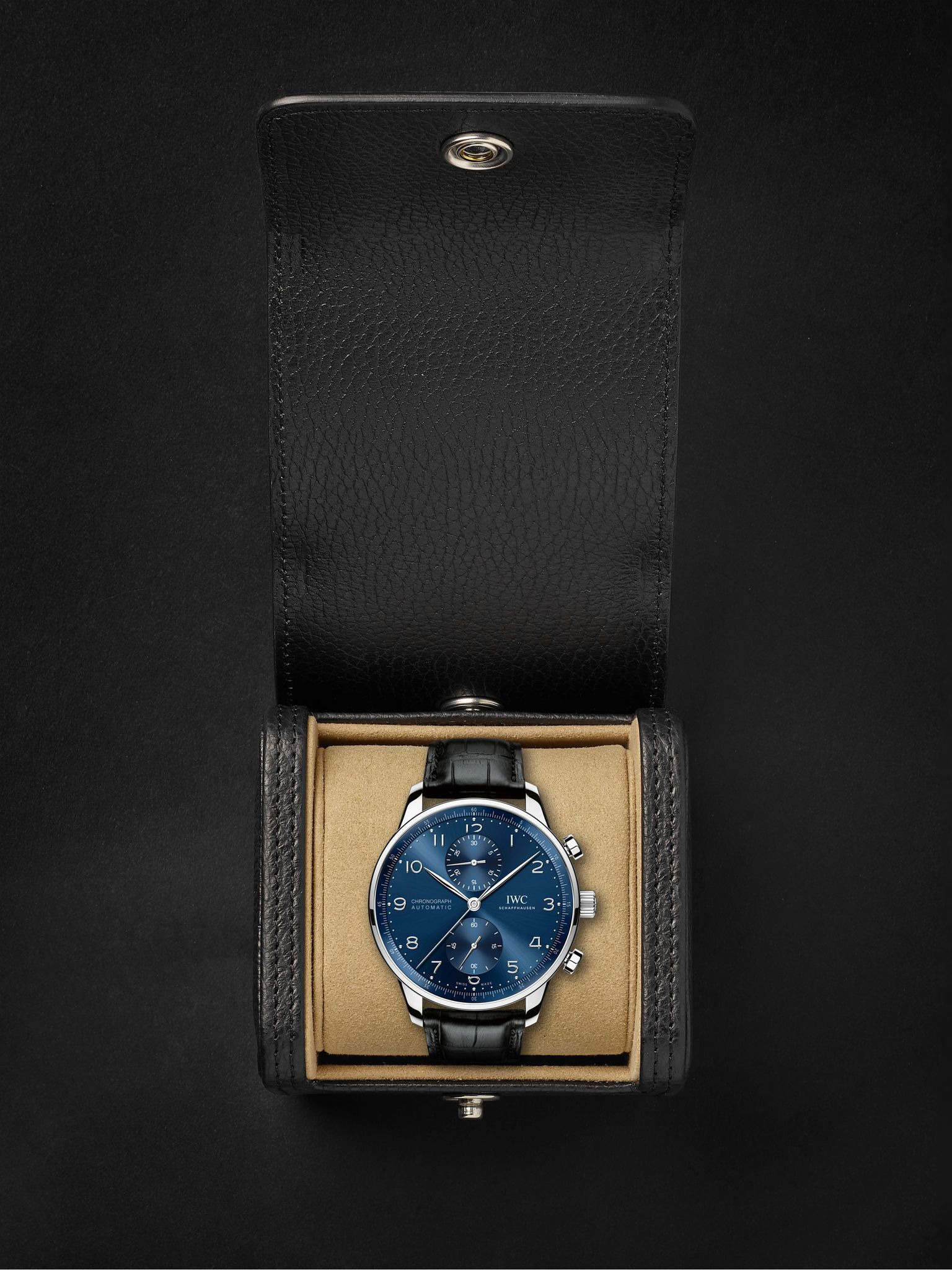 Portugieser Automatic Chronograph 41mm Stainless Steel and Alligator Watch, Ref. No. IW371606 Blue - 8
