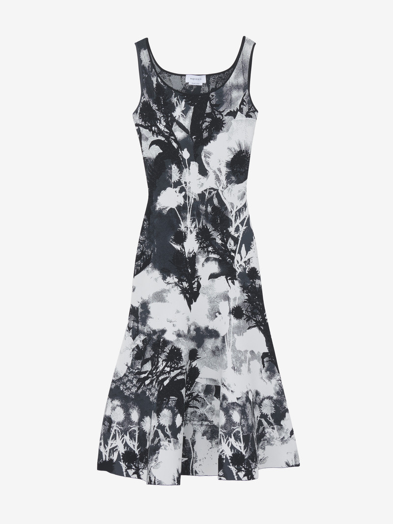 Alexander McQueen Floral Jacquard Midi Dress outlook