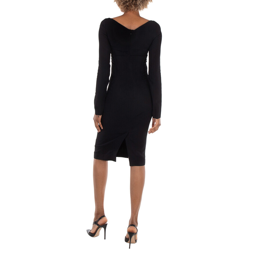 Burberry Long-Sleeve Stretch Viscose Cady Dress - 4
