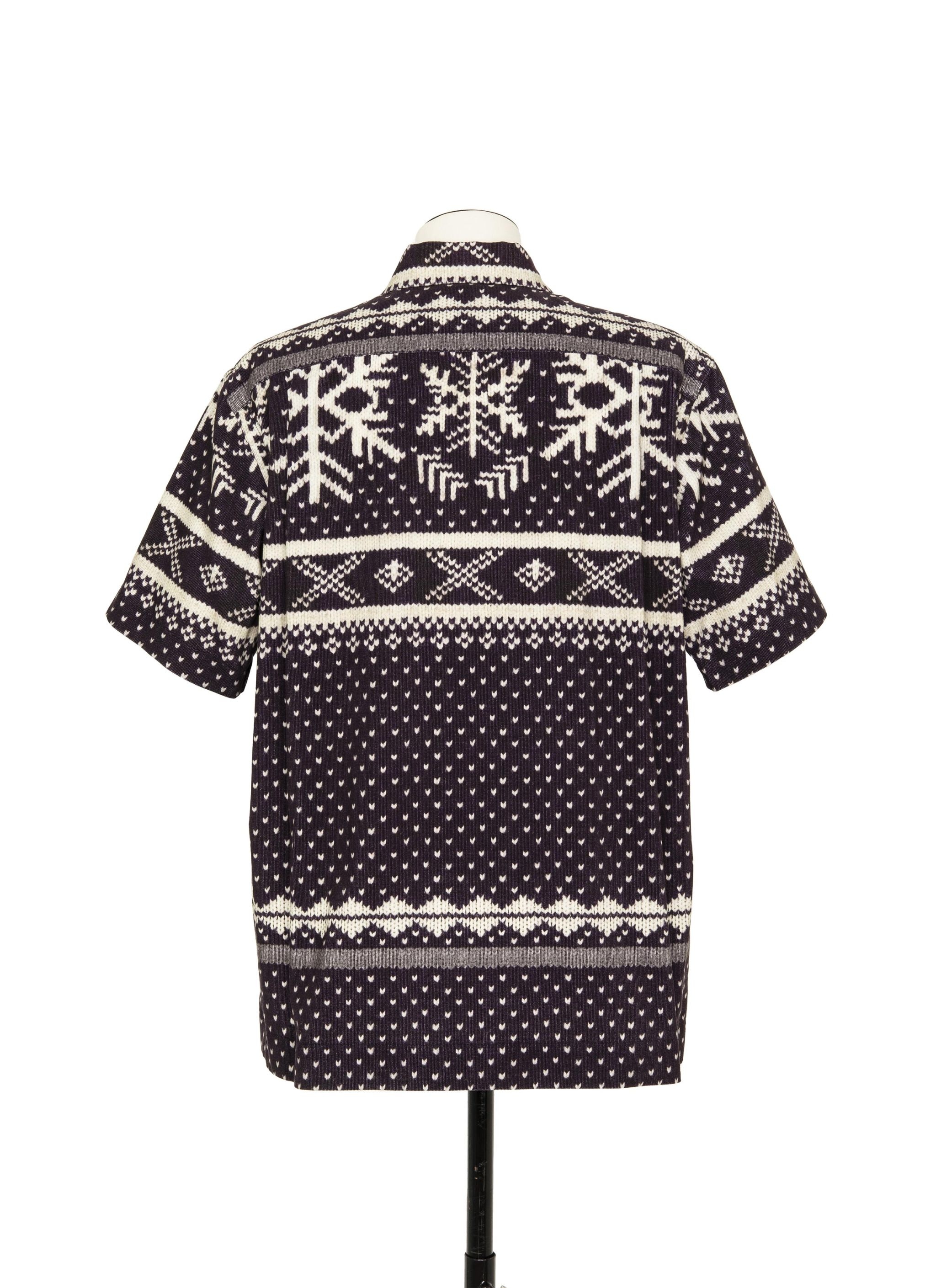 Pattern Knit Print Shirt - 4
