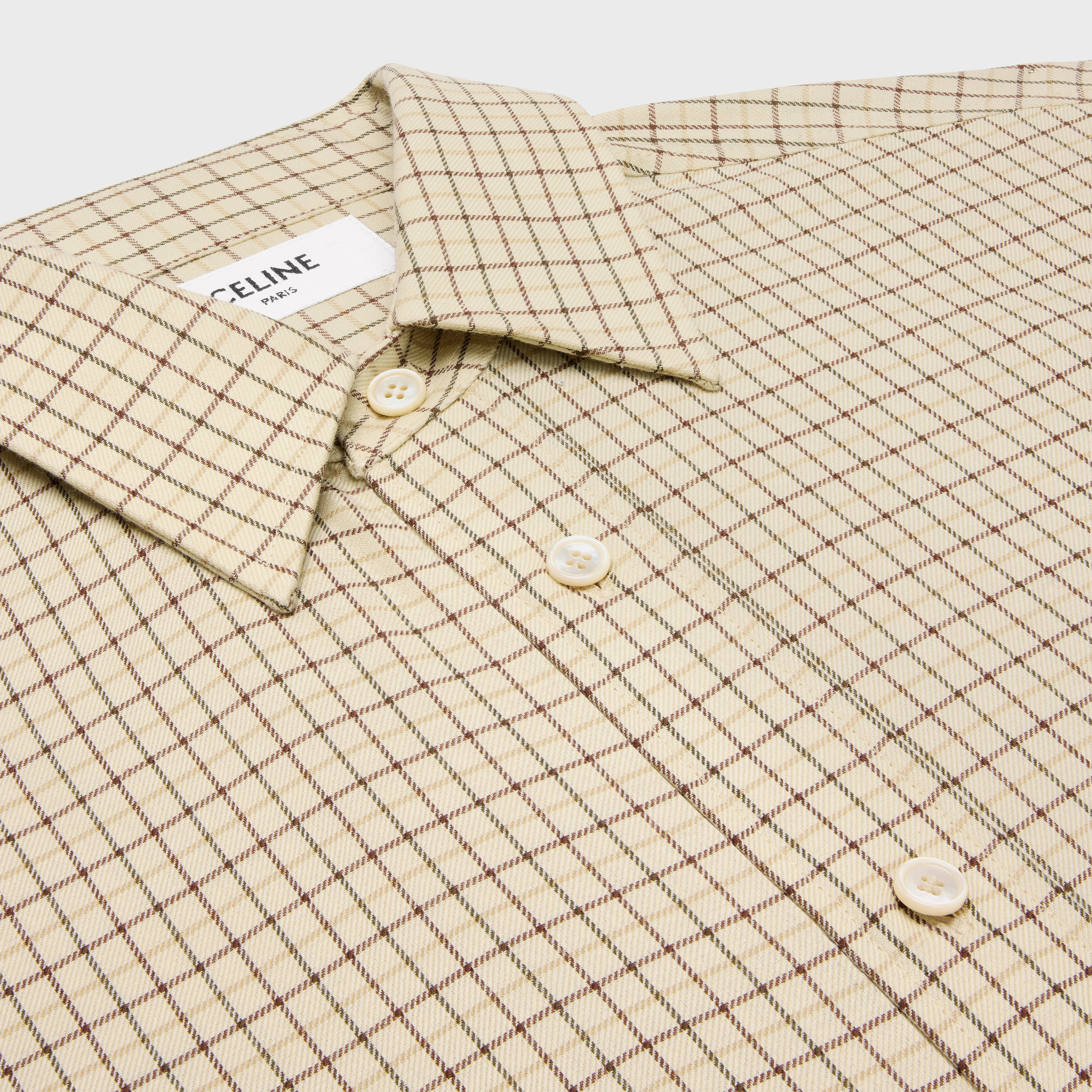 loose shirt in checked cotton - 3