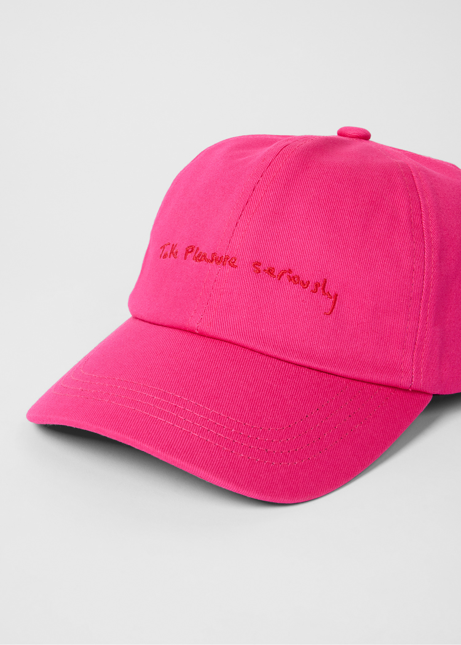 Pink Cotton-Twill Quote Cap - 3