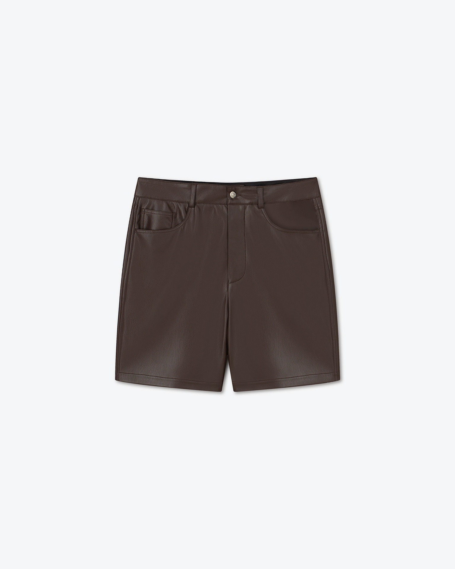 NOVAN - OKOBOR™alt-leather shorts - Coffee ground - 1