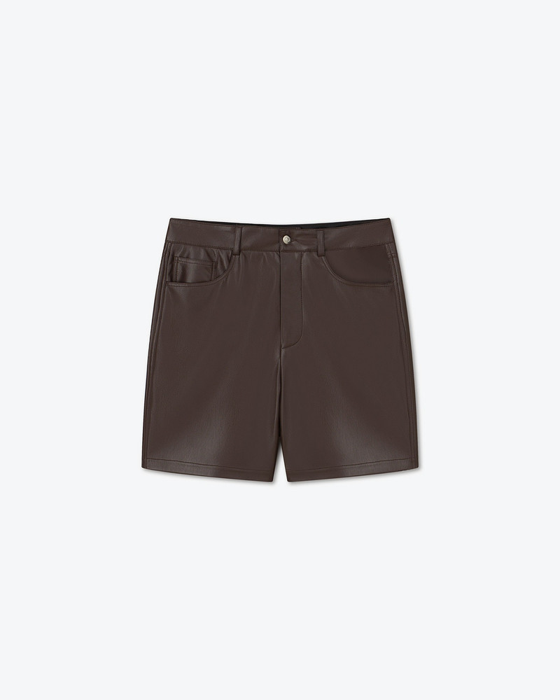 NOVAN - OKOBOR™alt-leather shorts - Coffee ground 1