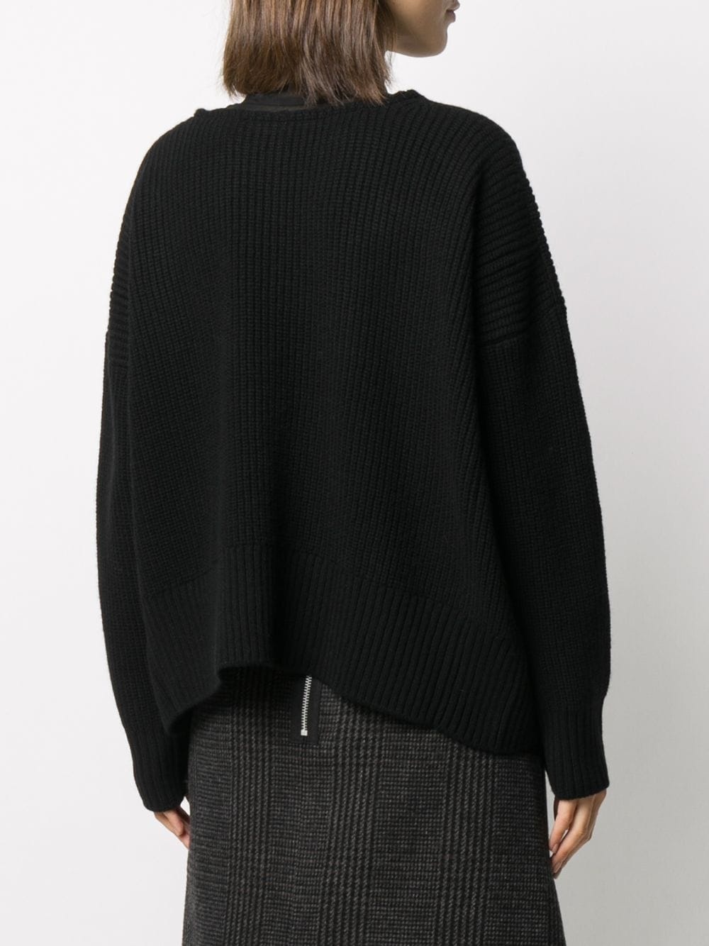 ribbed-knit combined jumper - 4