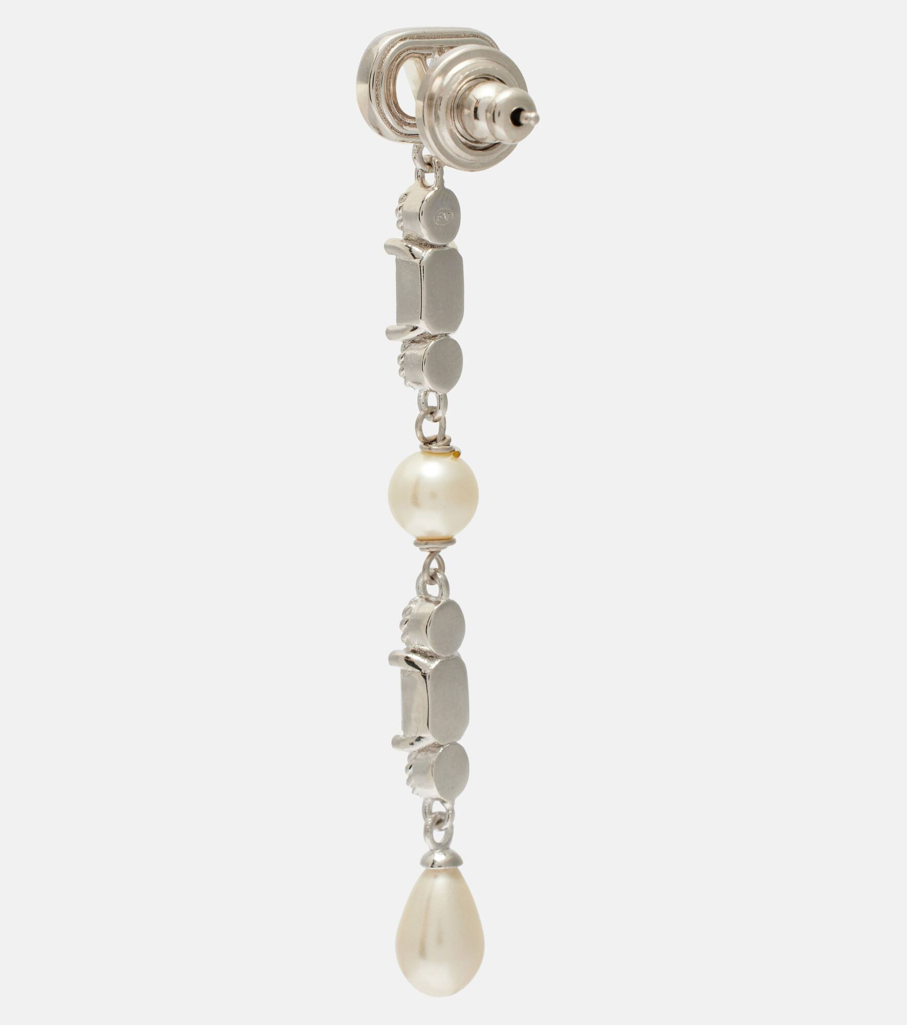 Ovalette VLogo Swarovski®-embellished drop earrings - 5
