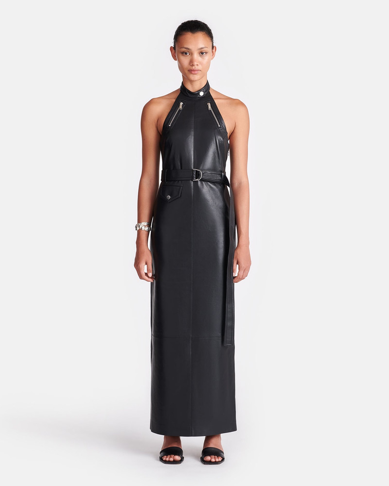 Nanushka Regenerated Leather Midi Dress outlook