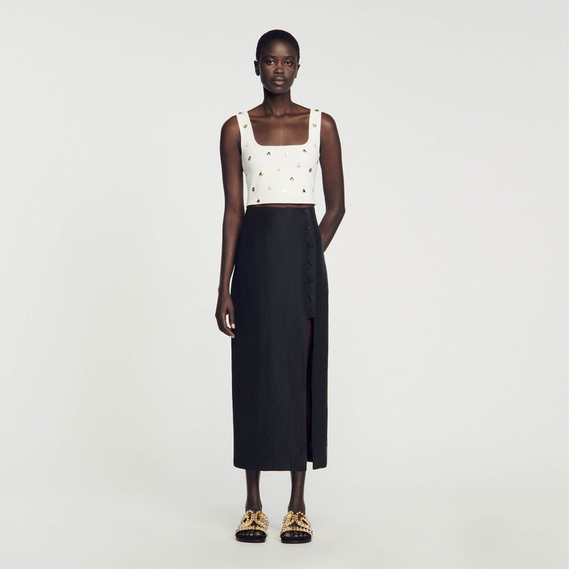 Sandro SLIT MIDI SKIRT outlook