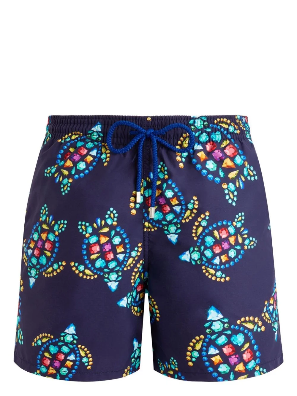 turtle-print logo-appliqué swim shorts - 1