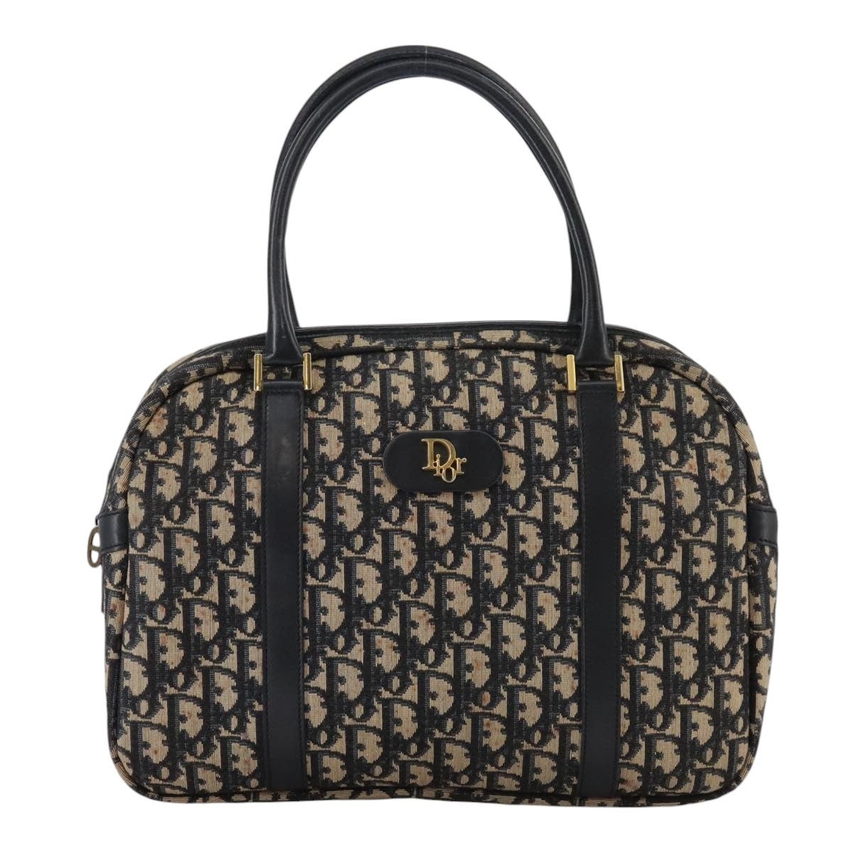 DIOR Trotter Canvas Hand Bag Navy Gold - 13