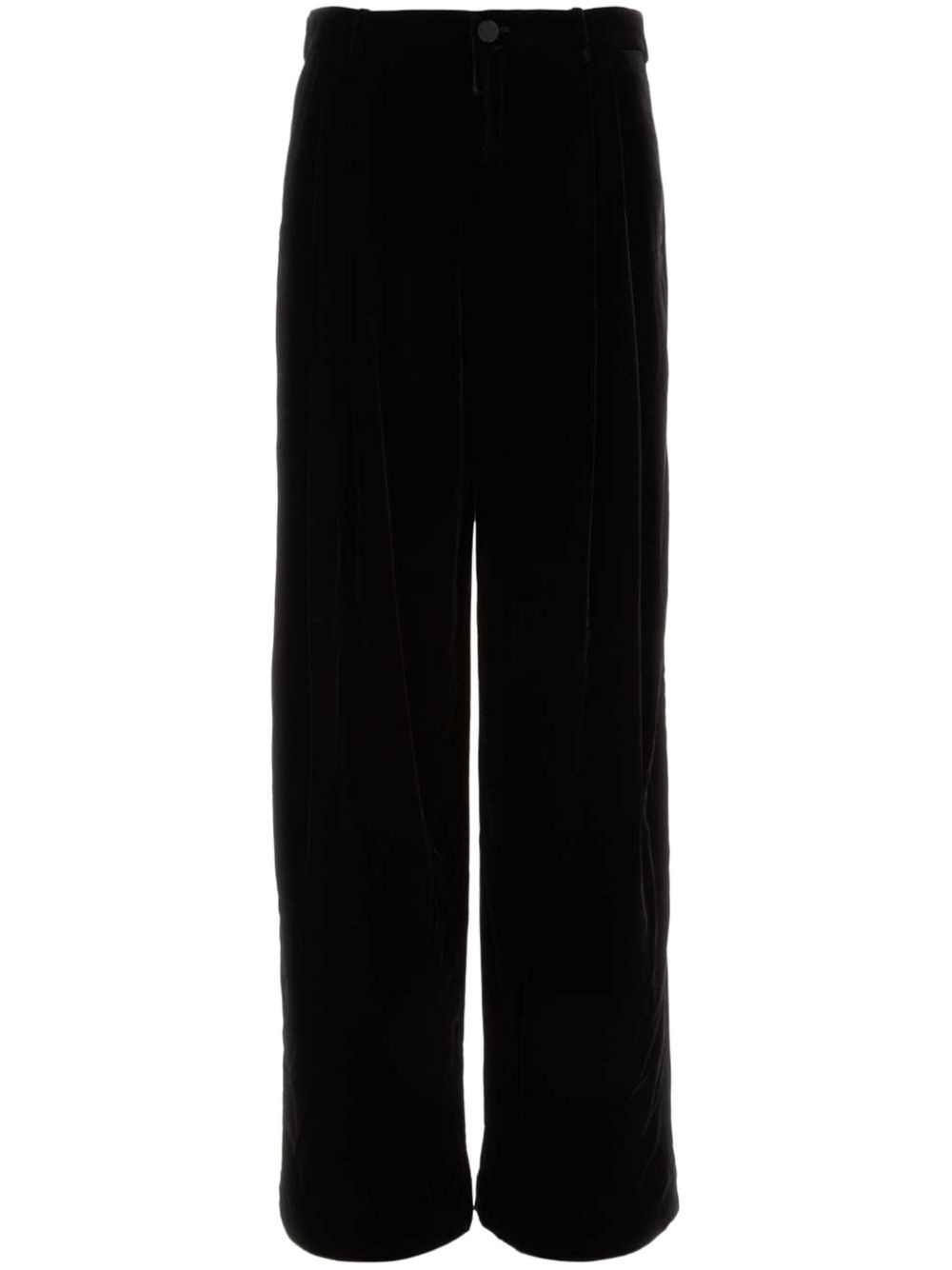 velvet wide-leg trousers - 1