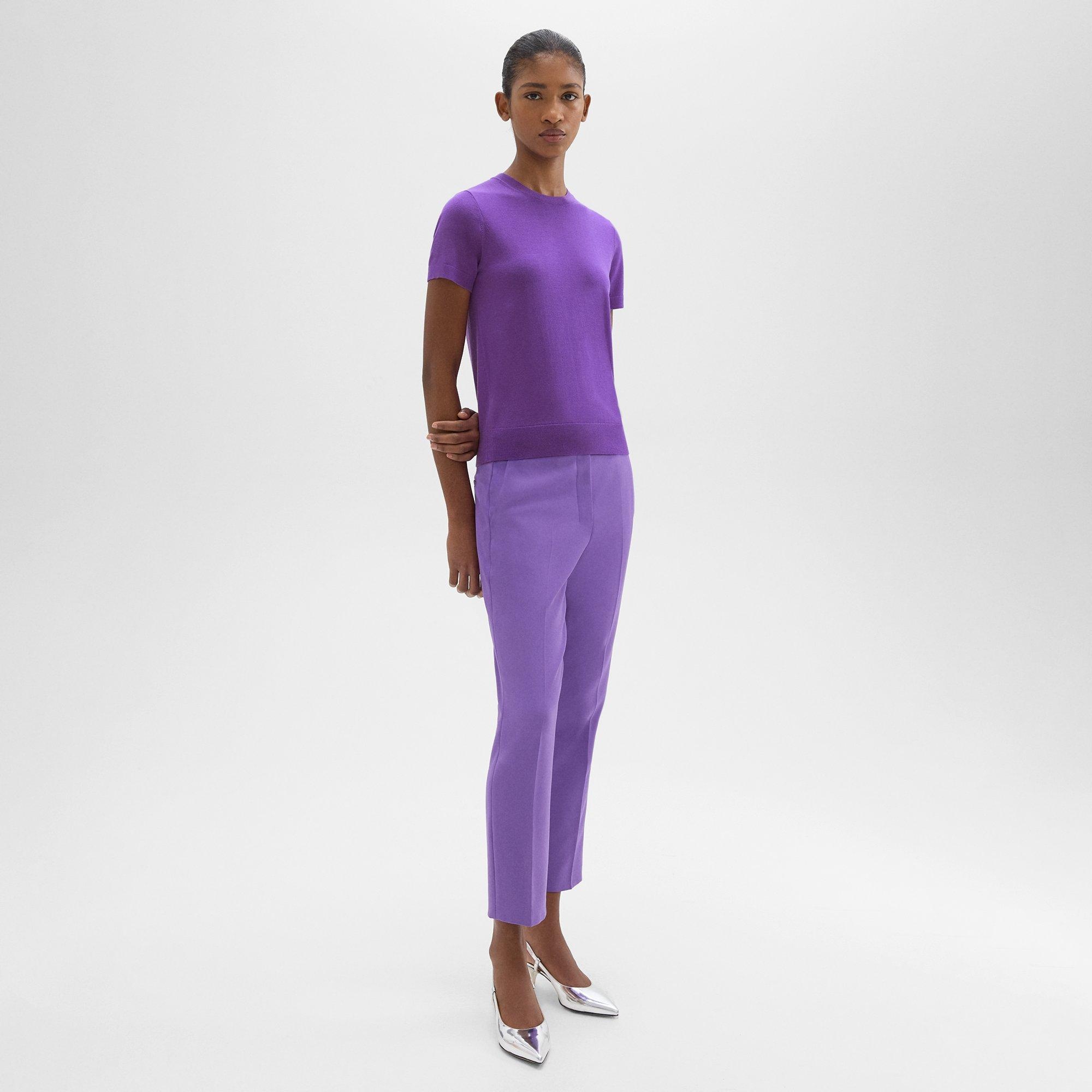 High-Waist Slim Crop Pant in Admiral Crepe - 3