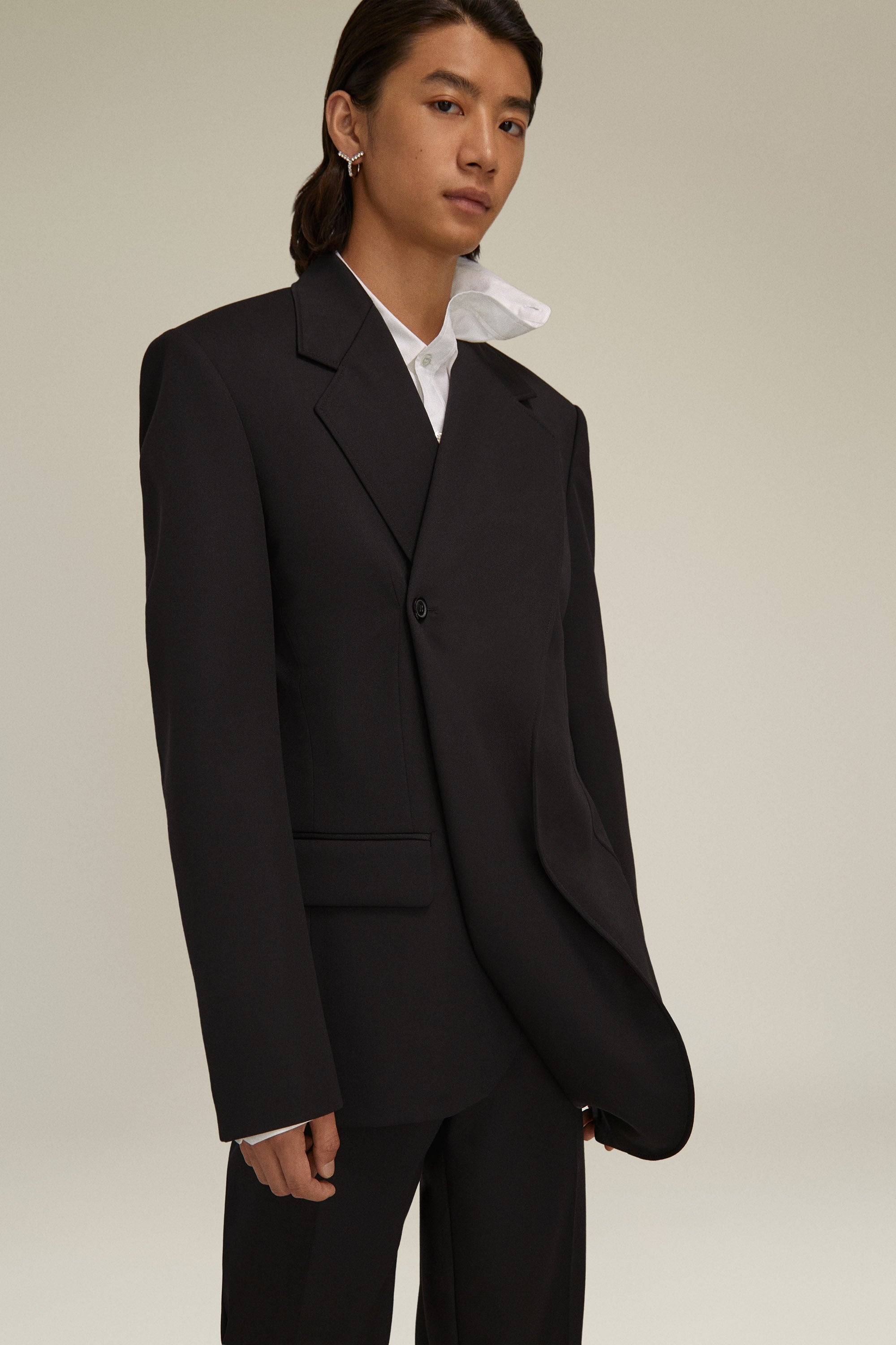 Classic Twisted Lapel Blazer - 8