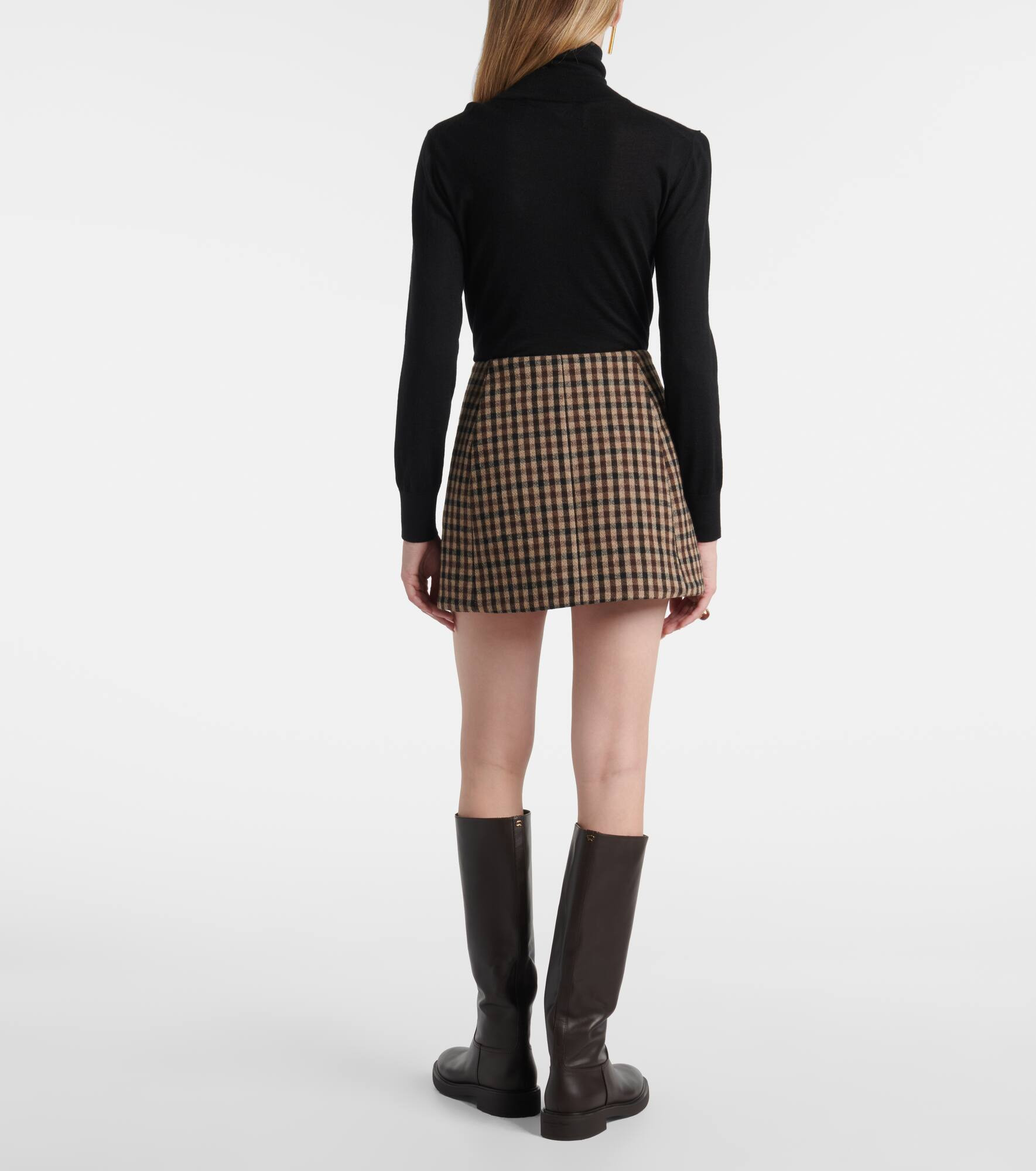 Checked wool wrap skirt - 3