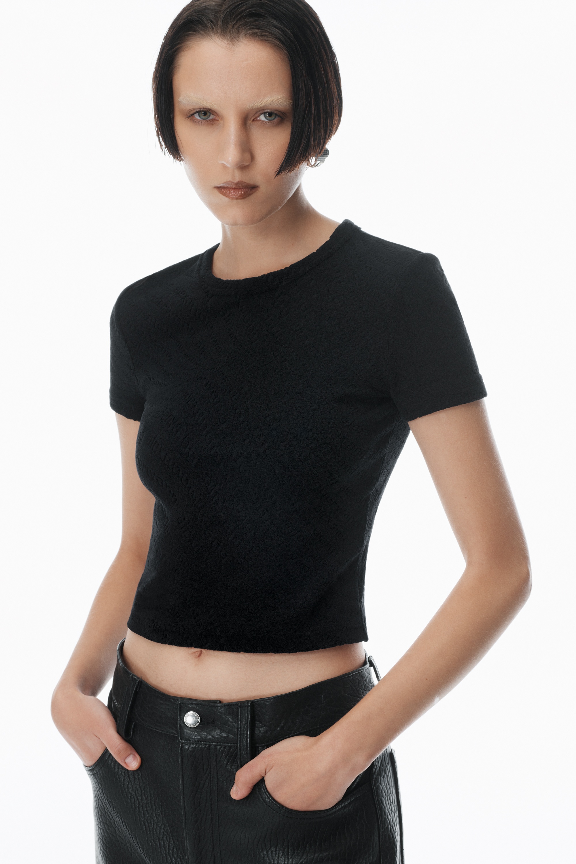 logo jacquard short sleeve baby tee - 3