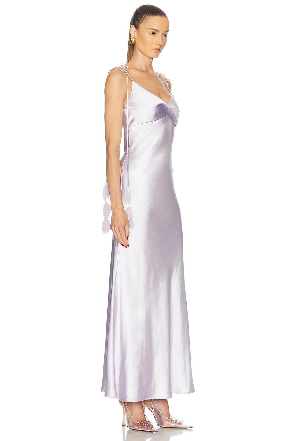 Satin Flower Maxi Dress - 2