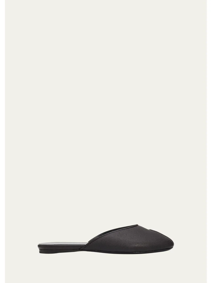 Date Leather Peep-Toe Flats - 1