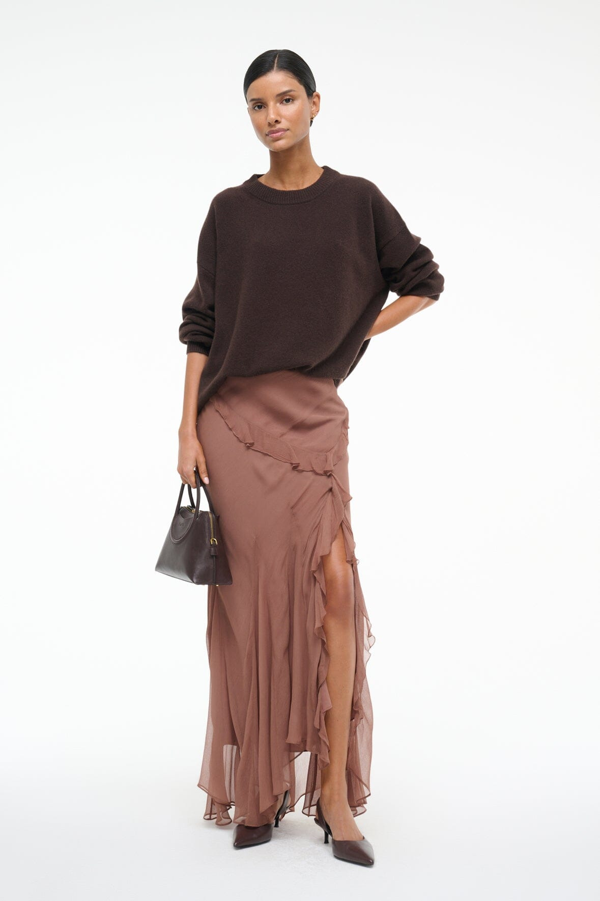 STAUD DIANA SKIRT MOCHA - 2