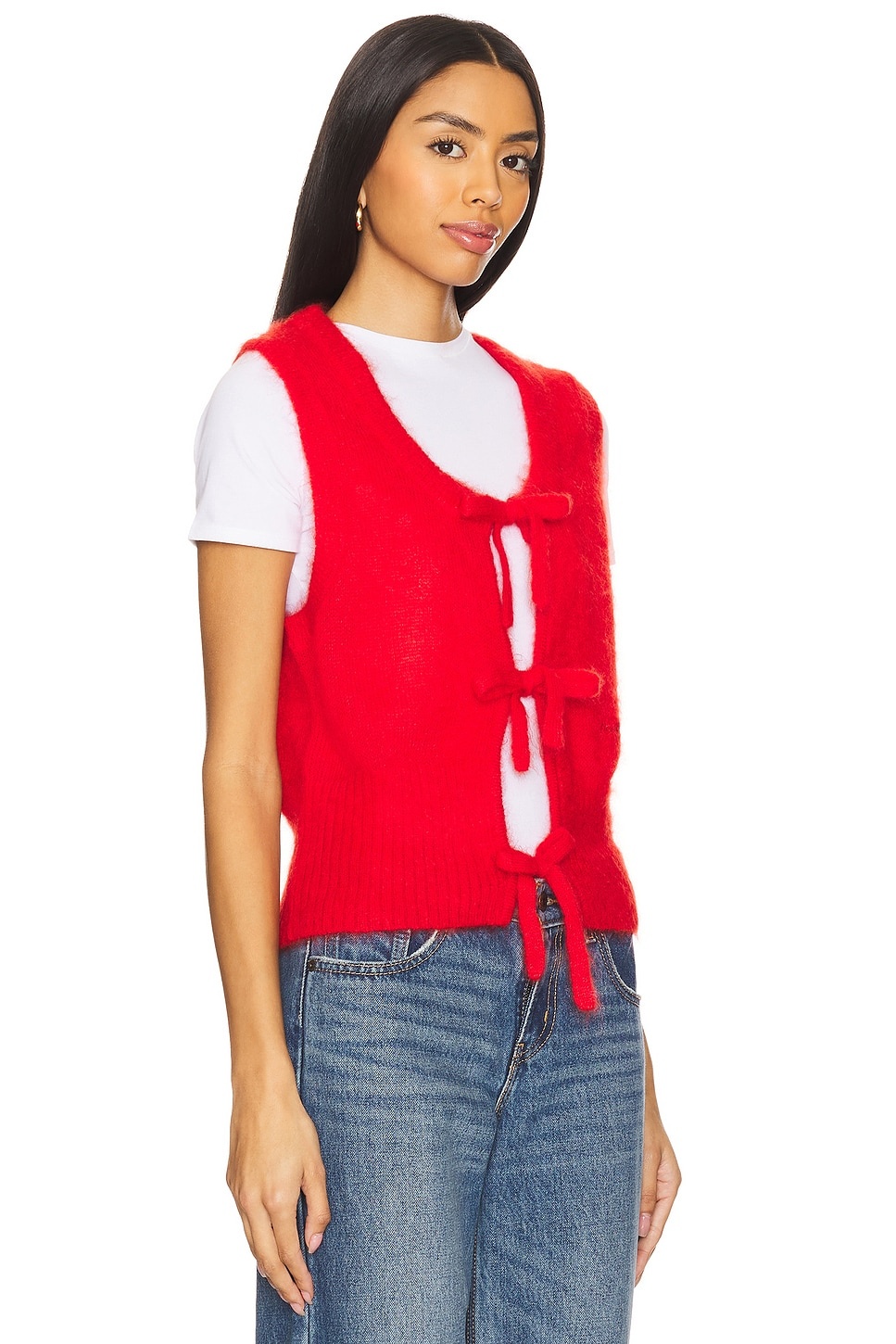 Light Mohair Tie String Vest - 2