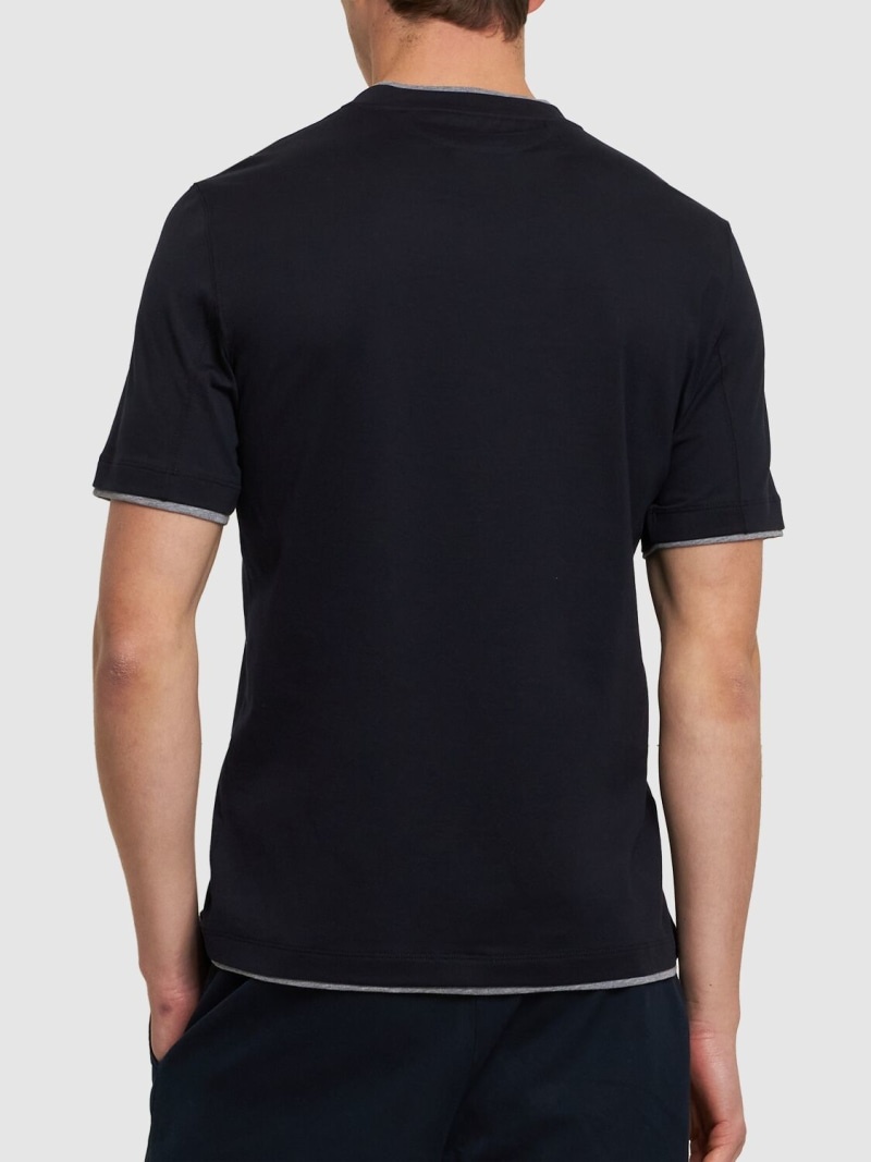 Layered cotton jersey solid t-shirt - 3