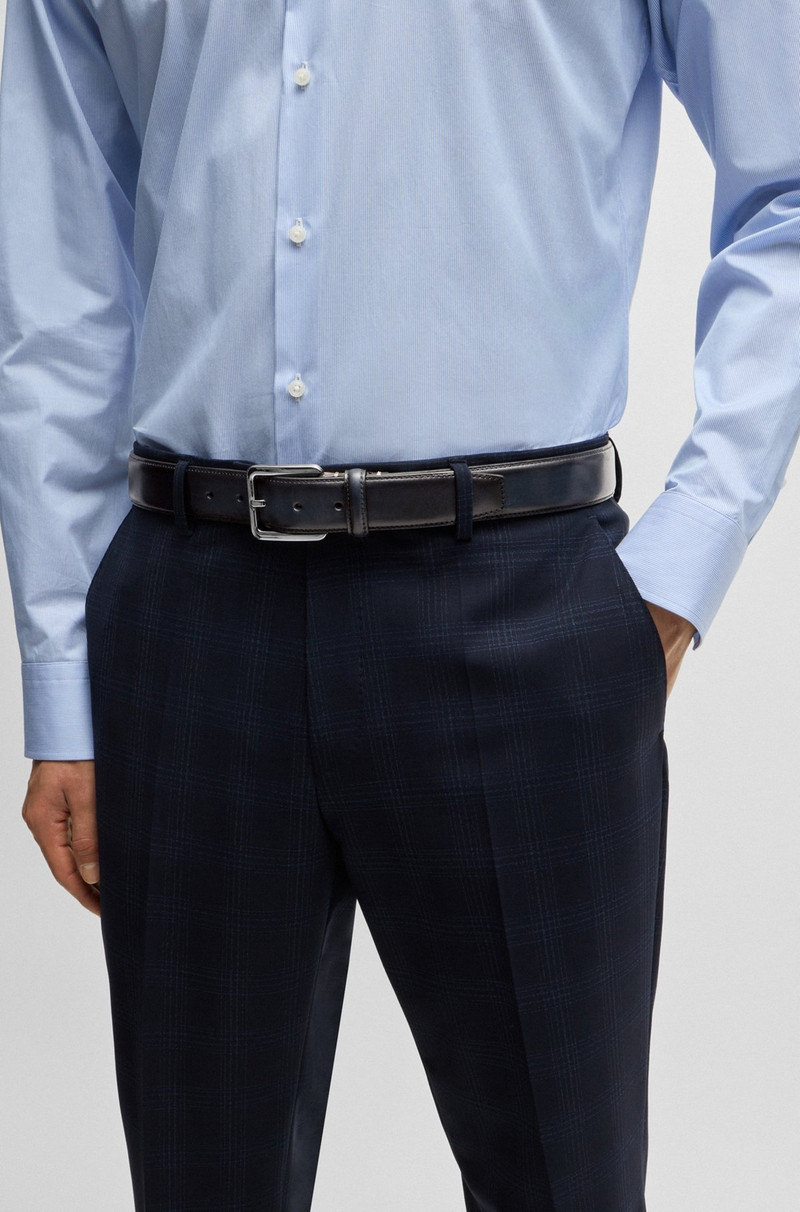 BOSS ITALIAN-LEATHER HOLDALL WITH CONTRAST STITCHING outlook